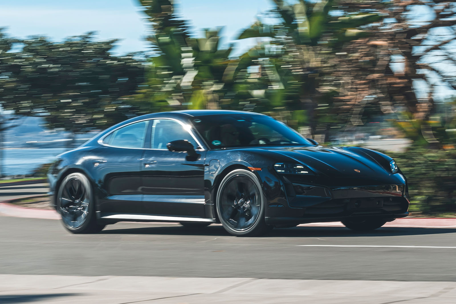 2024 porsche taycan prototype front quarter cornering