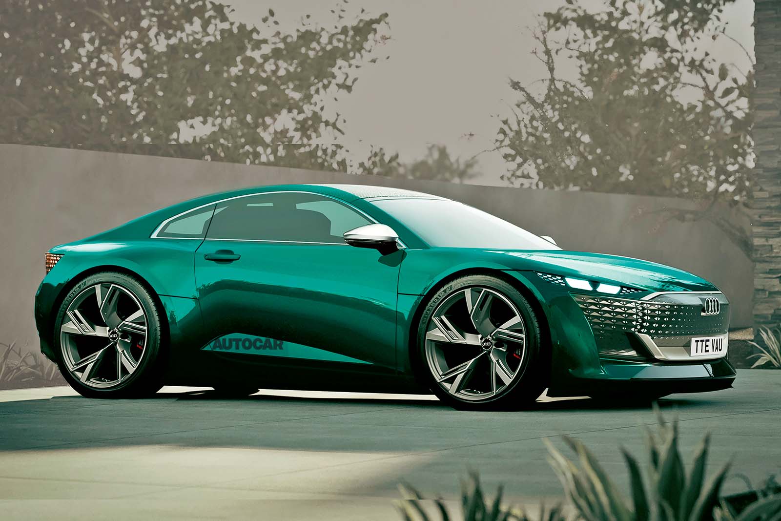 audi tt ev render front three quarter