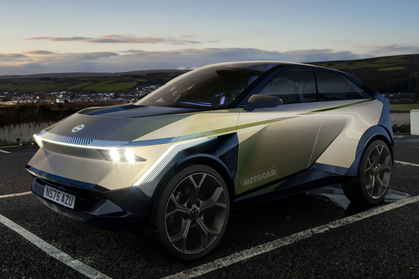 nissan qashqai ev render front quarter