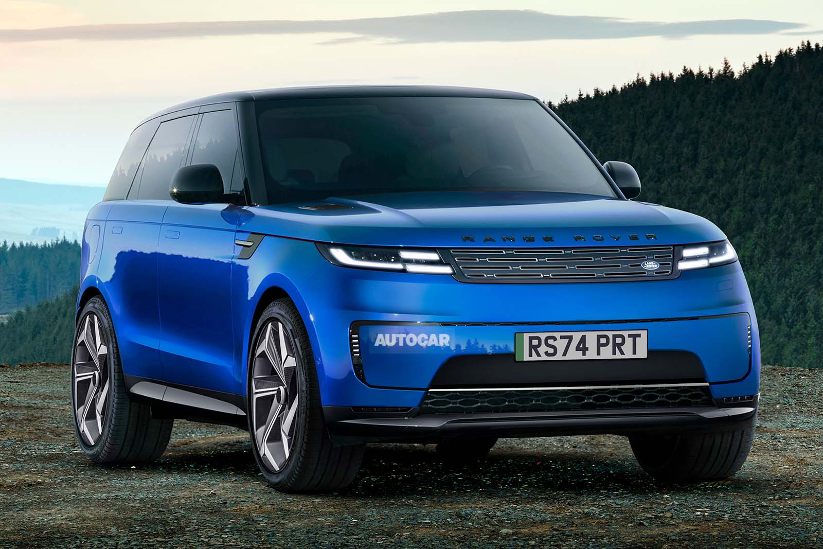 range rover sport ev front three quarter static