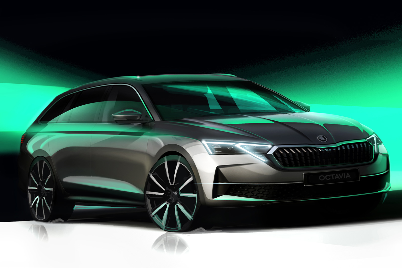 skoda octavia estate 2024 sketch