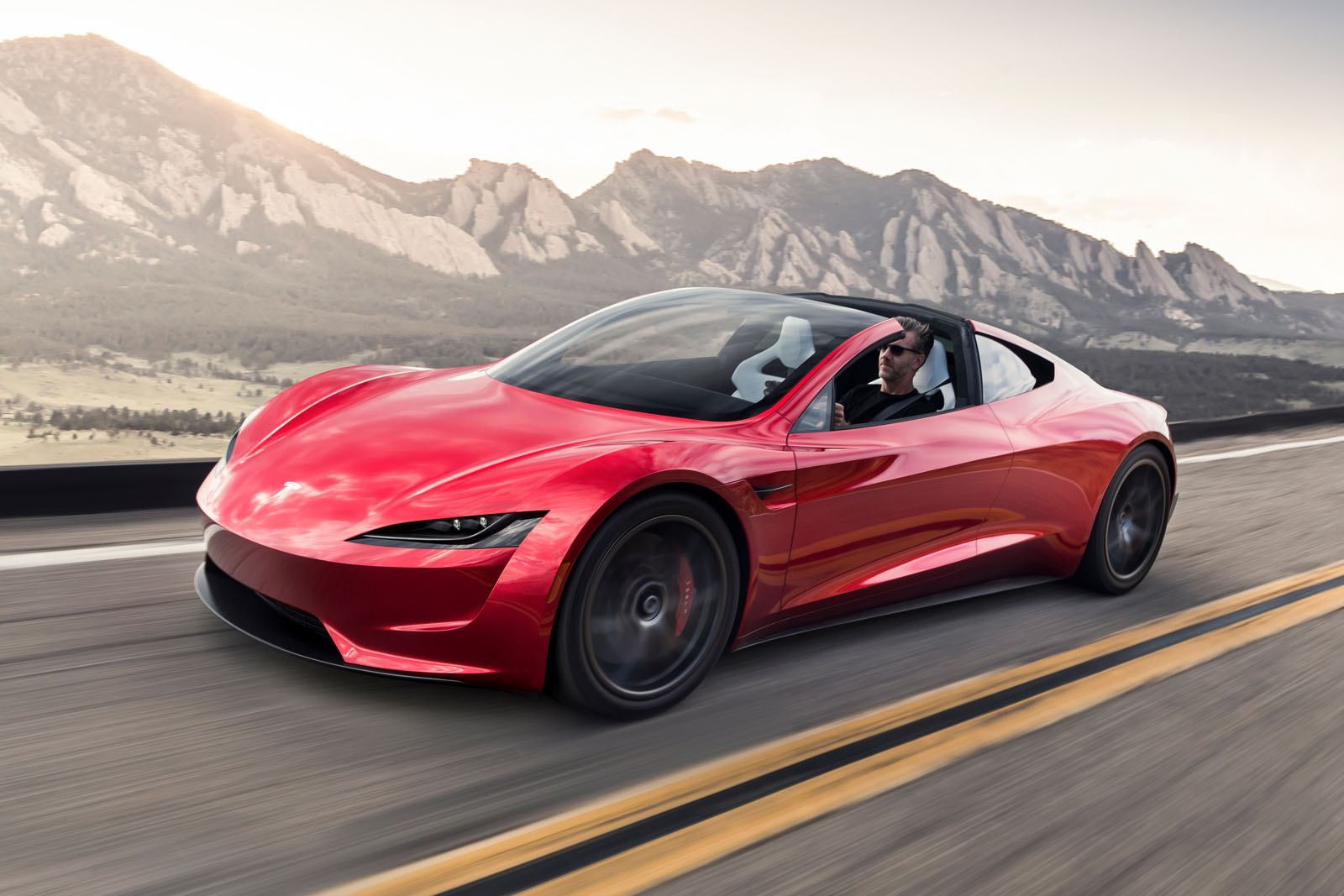 tesla roadster front quarter tracking