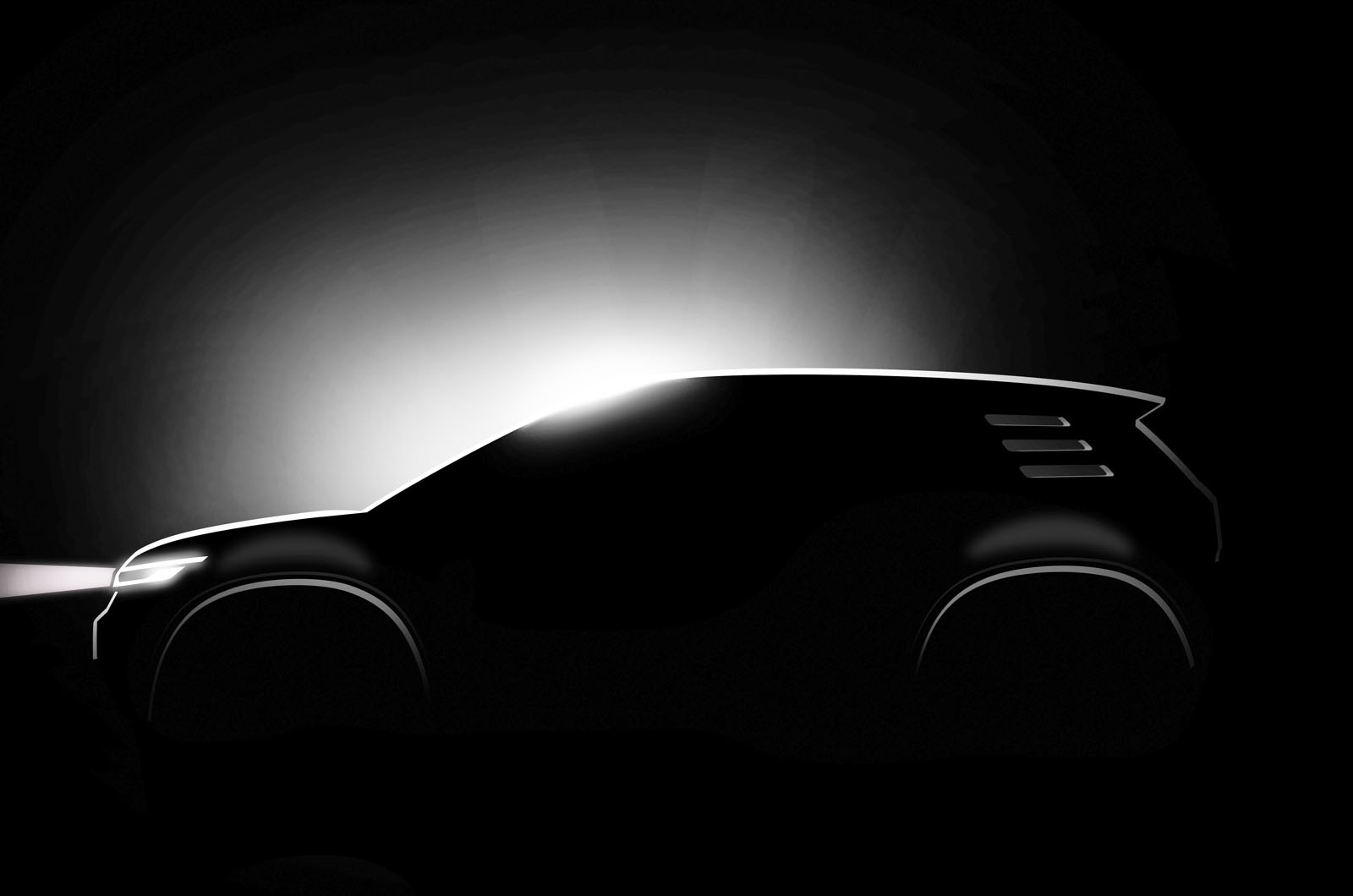 volkswagen electric suv teaser side profile brightened