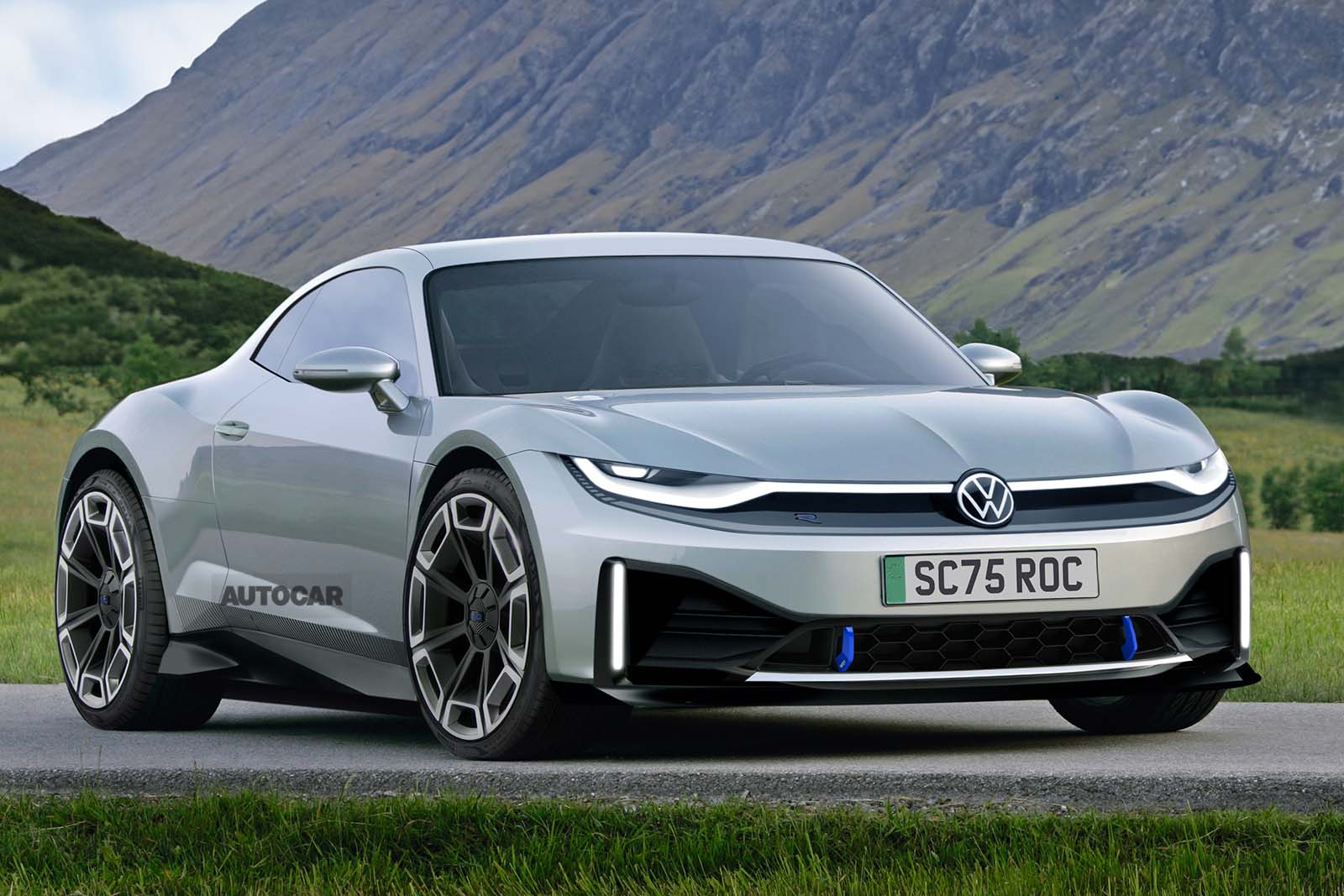 volkswagen scirocco ev render front