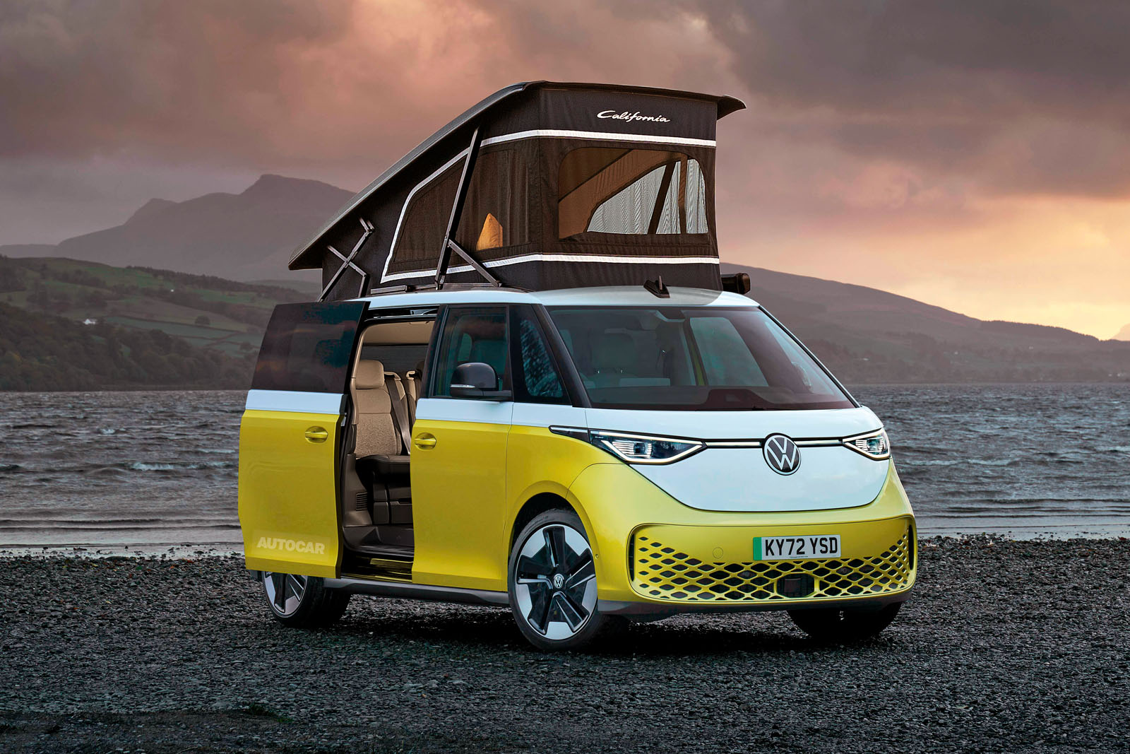 vw id buzz california autocar render front quarter static